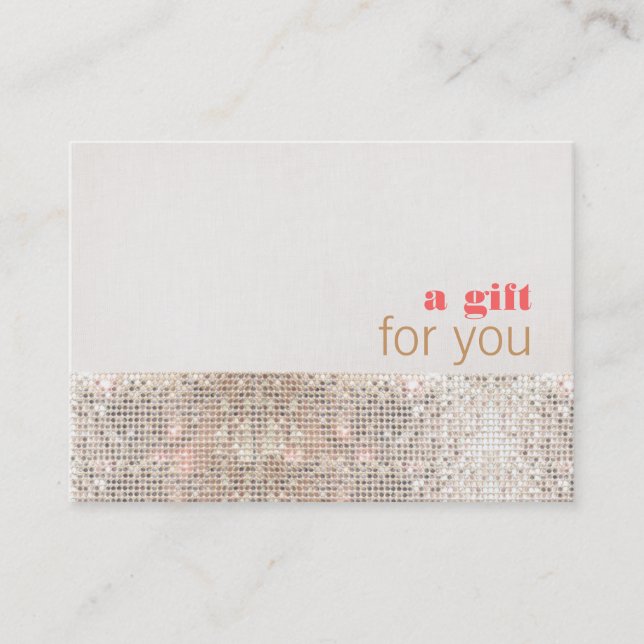Faux Sequins Hair Salon and Spa Gift Certificate Rabattkort (Framsida)