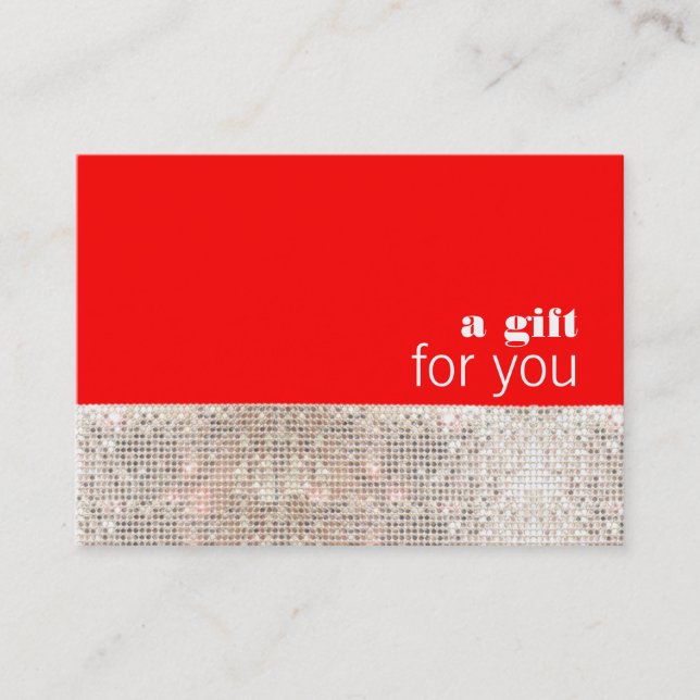 Faux Sequins Hair Salon Helgdag Gift Certificate Rabattkort (Framsida)
