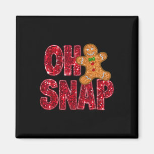 Faux Sequins Oh Snap jul Gingerbröd Family Magnet