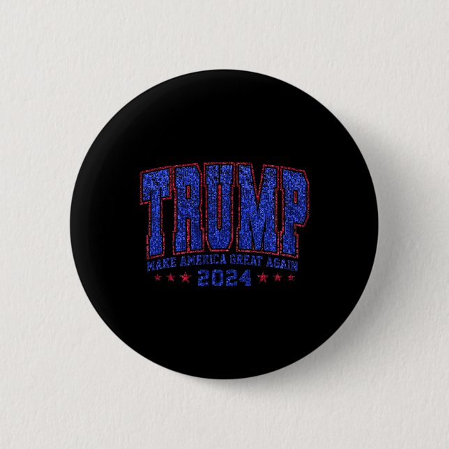 Faux Sequins Trump 2024 President make America Tru Knapp (Framsida)