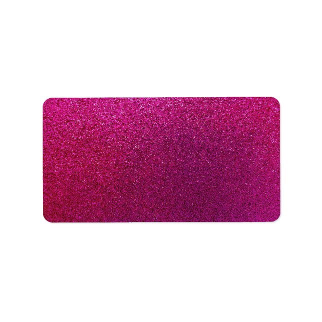 Faux Shock rosa Glitter Background Gnistra Adressetikett (Framsidan)