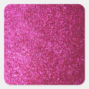 Faux Shock rosa Glitter Fyrkantigt Klistermärke