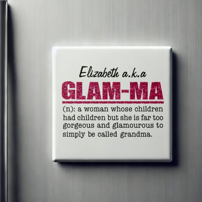 Faux Shock rosa Glitter Glam-Morsa Magnet (A thoughtful Mother's day, birthday or Christmas gift idea for grandmothers. Age is just a number!)
