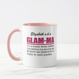 Faux Shock rosa Glitter Glam-Morsa Mugg