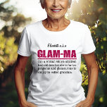 Faux Shock rosa Glitter Glam-Morsa T Shirt<br><div class="desc">Faux Glitter Glam-Morsa-kort - För vissa av oss kommer det mycket naturligt att alltid vara glamorös och fantastisk. Visa din inre diva och glam-attityd med det här faux shock rosa Glam-Morsa-kortet från glitter. Med sin definition "Glam-morsa är en kvinna vars barn har barn, men som är alldeles för vacker och...</div>