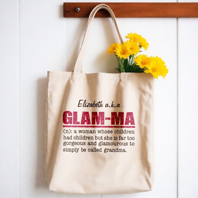 Faux Shock rosa Glitter Glam-Morsa Tygkasse (Great Mother's day gift! Stay classy and let everyone know age is truly just a state of mind!)
