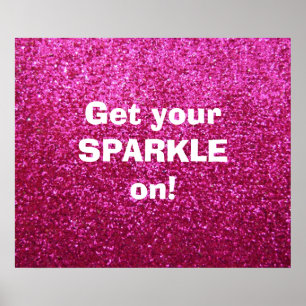 Faux Shock rosa Glitter Poster