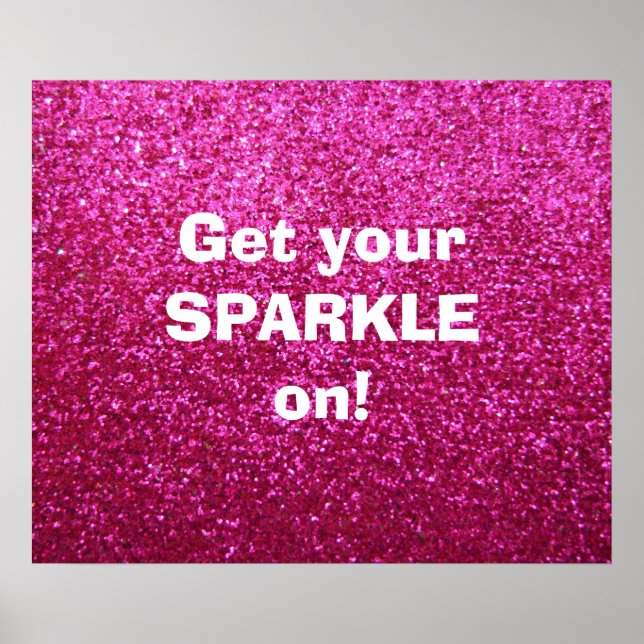 Faux Shock rosa Glitter Poster (Framsidan)