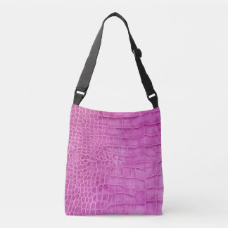 Faux Shock rosa Leather Crossbody Bag Axelväska