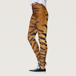 Faux siberiska tigerhaltiga hudbalkar leggings