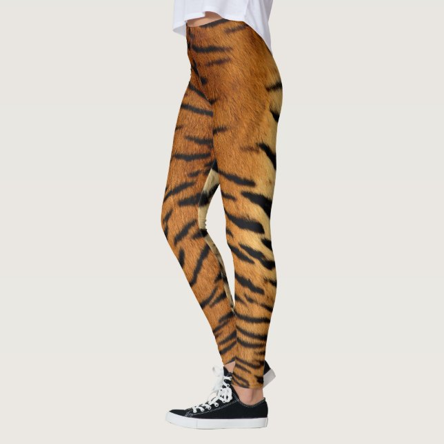 Faux siberiska tigerhaltiga hudbalkar leggings (Vänster)