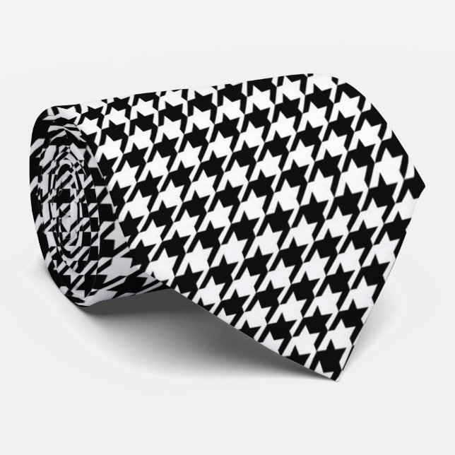 Faux Silke Houndstooth Luxury Neck Tie Slips (Rullad)