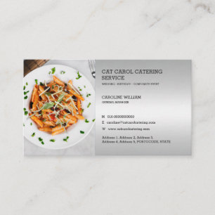 Faux Silver Anpassningsbar Formell Food Business C Visitkort