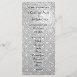 Faux silver bröllop-ceremonin program