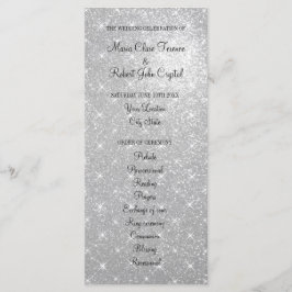 Faux silver bröllop-ceremonin program