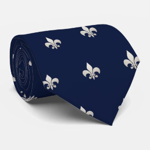 Faux Silver Fleur de lis DIY Navy Blue Slips