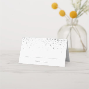 Faux Silver Foil Confetti Dots Elegant bröllop Placeringskort