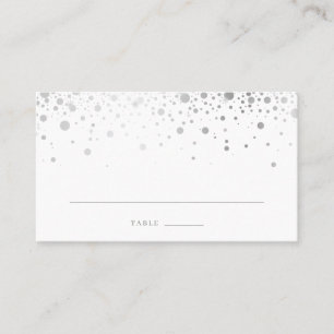 Faux Silver Foil Confetti Dots Elegant bröllop Placeringskort