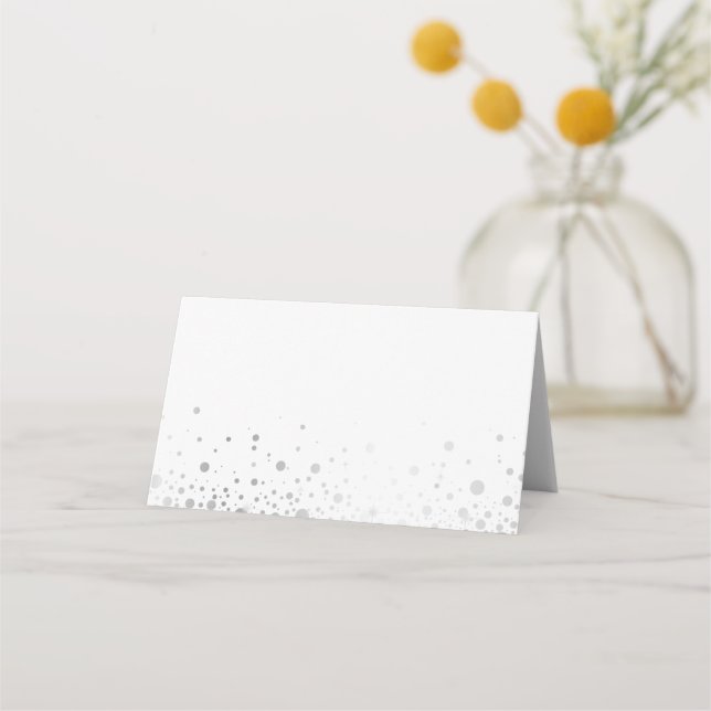 Faux Silver Foil Confetti Dots | Modern ort kort (Baksida)