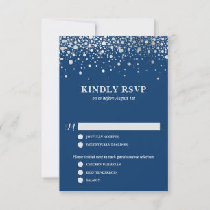 Faux Silver Foil Confetti Tunga Bröllop OSA Kort