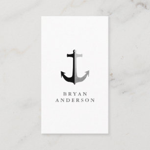 Faux Silver Foil och Black Anchor Visitkort