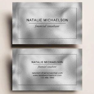 Faux Silver Foil Professionell Black Gräns Visitkort
