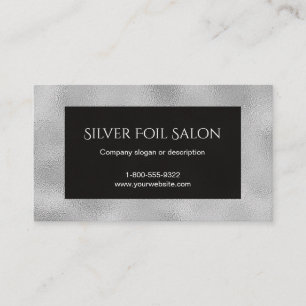 Faux Silver Foil Titta på svart Visitkort