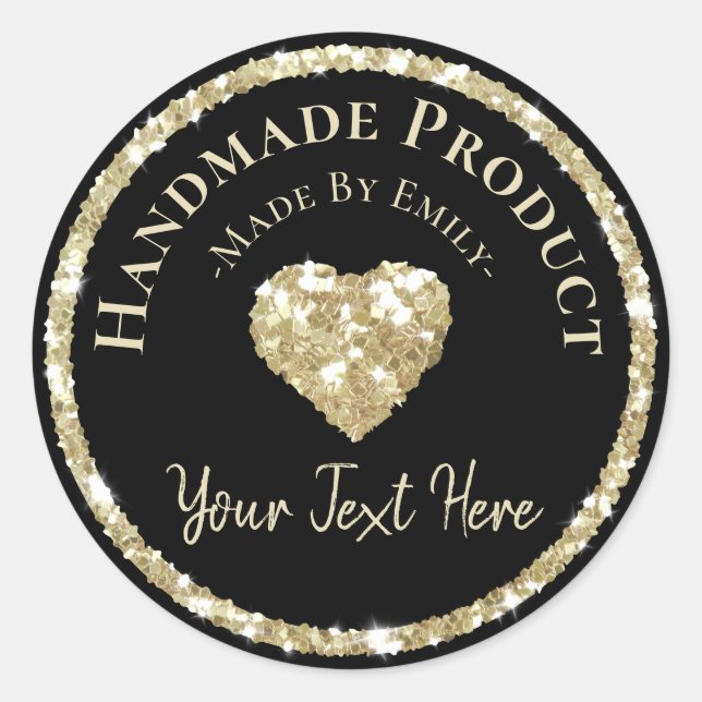 Faux Silver Glitter etikett Handgjord av Hobby-pro (Framsida)