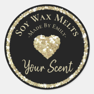 Faux Silver Glitter etikett Homemade Soy Vax Melt