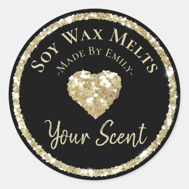 Faux Silver Glitter etikett Homemade Soy Vax Melt (Framsida)