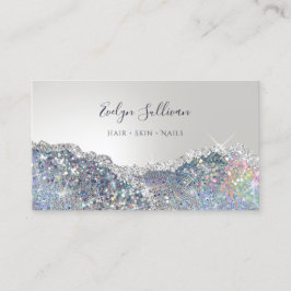 Faux silver glitter foil affärskort visitkort