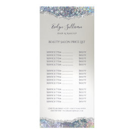 Faux silver glitter-foliekort prist jakkort reklamkort
