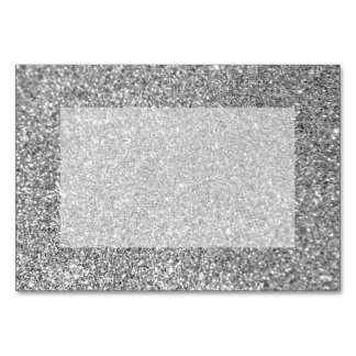 Faux Silver Glitter Photo Bordsnummer
