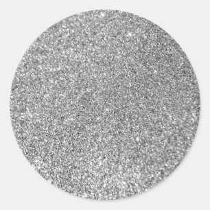 Faux Silver Glitter Photo Runt Klistermärke