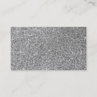 Faux Silver Glitter Photo Visitkort