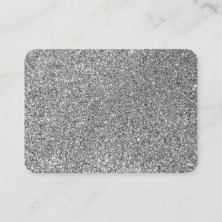 Faux Silver Glitter Photo Visitkort