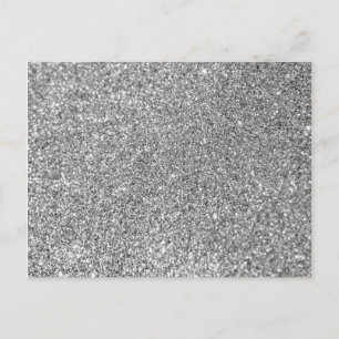 Faux Silver Glitter Photo Vykort