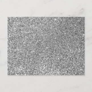 Faux Silver Glitter Photo Vykort