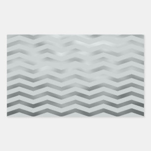 Faux Silver Grått Foil Chevron Zig Zag Struktur Rektangulärt Klistermärke