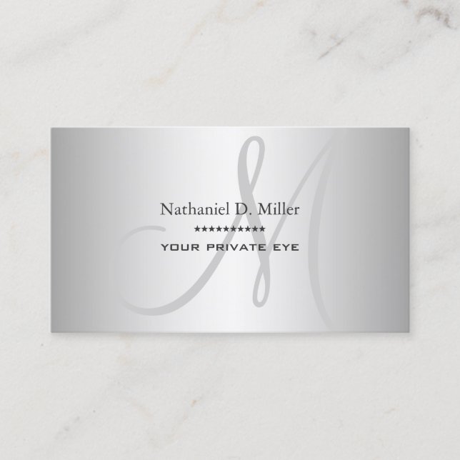 Faux Silver Grått Gradient DIY Visitkort (Framsida)