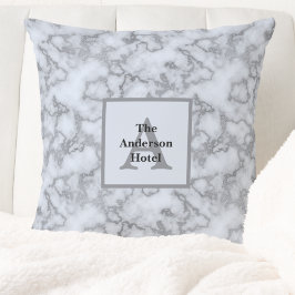 Faux Silver Grått Marble - Neutralt Decor Kudde