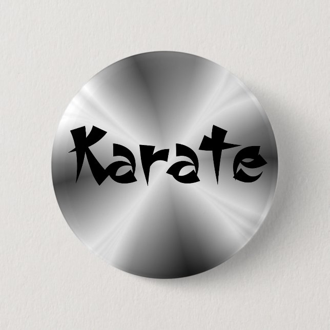 Faux Silver Karate Round Button Knapp (Framsida)