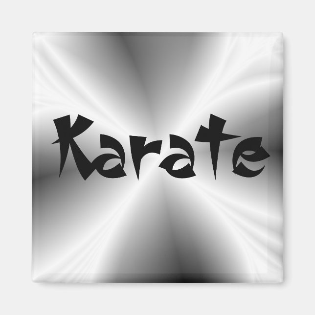 Faux Silver Karate Square Magnet (Framsidan)