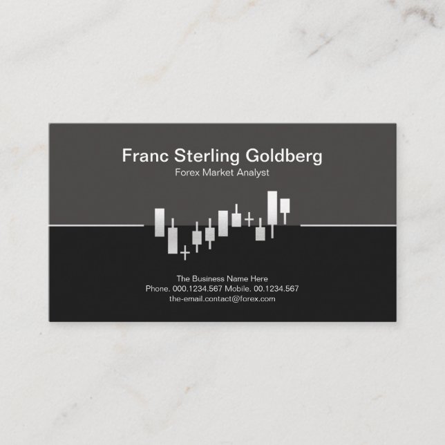 Faux Silver Lagrar Exchange Graph Futures Trading Visitkort (Framsida)