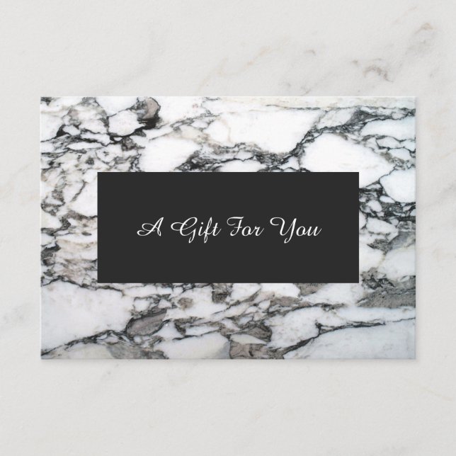 Faux Silver Marble Spa och Salon Gift Certificate (Framsida)