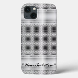 Faux Silver Metall Mönster iPhone X Fodral