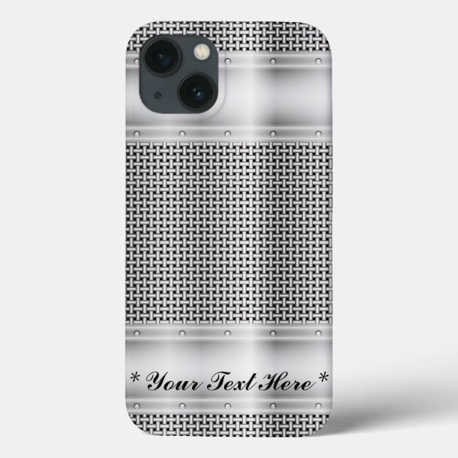 Faux Silver Metall Mönster iPhone X Fodral (Baksida)