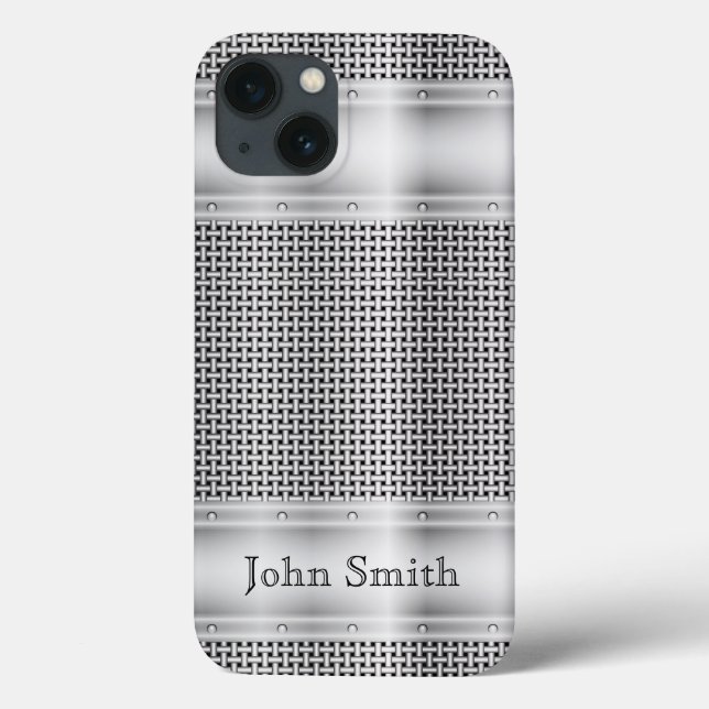 Faux Silver Metall Mönster iPhone X Fodral (Baksida)