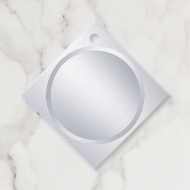 Faux Silver Metallic Se tom modern Elegant Gåvor Etiketter (Framsida)