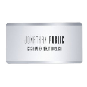 Faux Silver minimalistisk malltransport Adress Fraktsedel